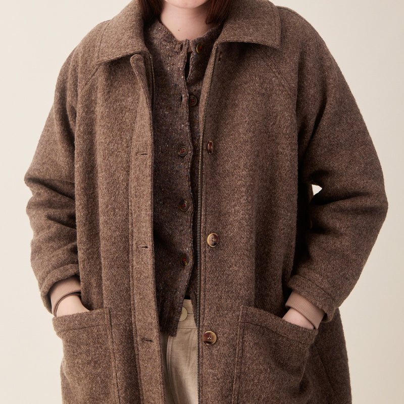 Women's Wool Bobby Coat - Brown Marl