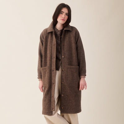 Women's Wool Bobby Coat - Brown Marl