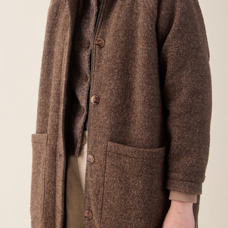 Women's Wool Bobby Coat - Brown Marl