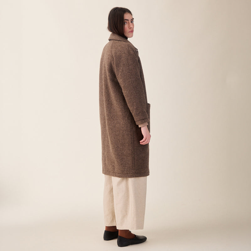Women's Wool Bobby Coat - Brown Marl
