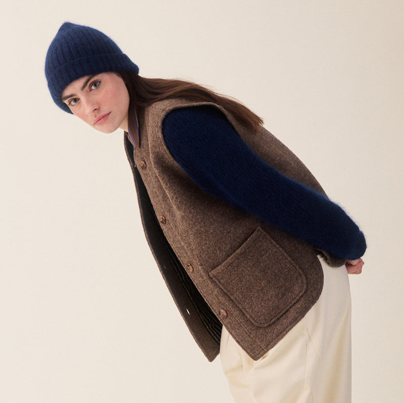 Women's Wool Sienna Vest - Brown Marl