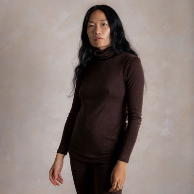 Auk Women's Top - Merino Wool & Silk - Cacao