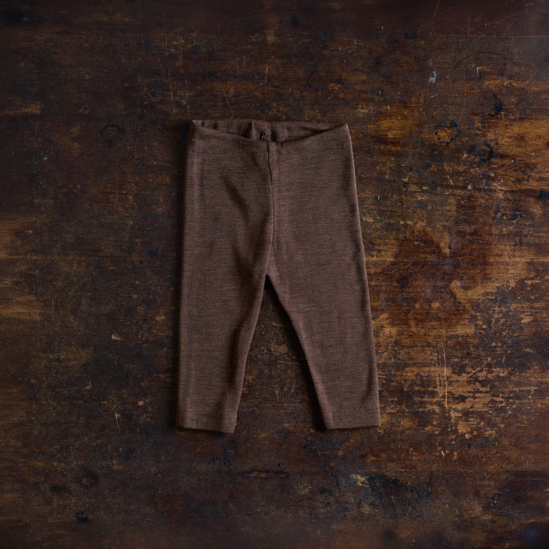 Finch Baby Leggings - Merino Wool & Silk - Cacao