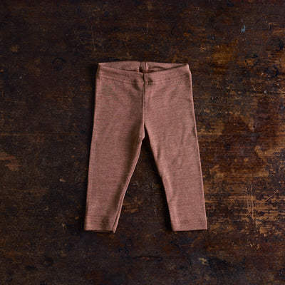 Finch Baby Leggings - Merino Wool & Silk - Russet