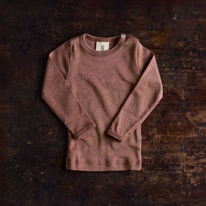 Lark Baby Top - Merino Wool & Silk - Russet