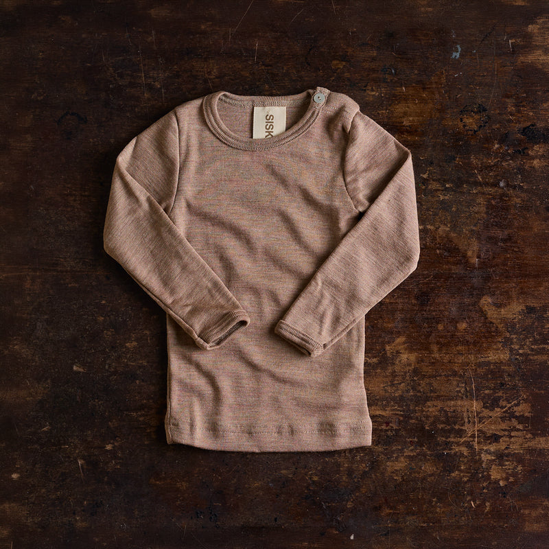 Lark Baby Top - Merino Wool & Silk - Warm Driftwood