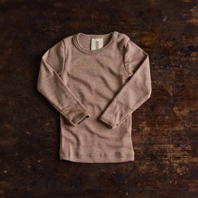 Lark Baby Top - Merino Wool & Silk - Warm Driftwood
