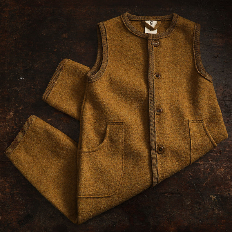 Earth Baby & Kids Playsuit - Boiled Merino Wool - Copper