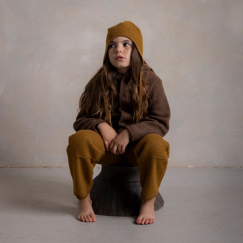 River Baby & Kids Dungarees - Boiled Merino Wool  - Copper