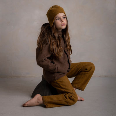 River Baby & Kids Dungarees - Boiled Merino Wool  - Copper