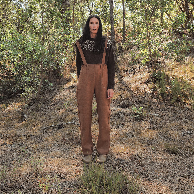 Women's Roam II Trousers/Dungarees - Boiled Merino Wool - Auburn