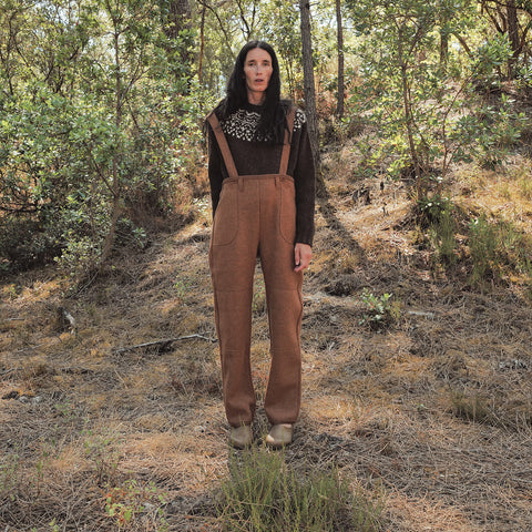 Women's Roam II Trousers/Dungarees - Boiled Merino Wool - Auburn