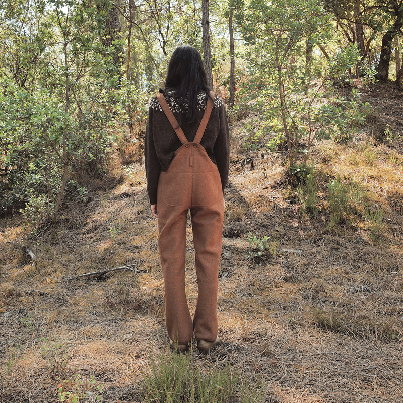 Women's Roam II Trousers/Dungarees - Boiled Merino Wool - Auburn