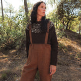 Women's Roam II Trousers/Dungarees - Boiled Merino Wool - Auburn