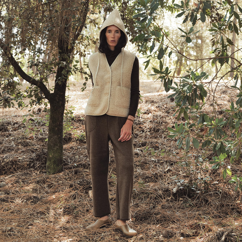 Women's Roam II Trousers/Dungarees - Boiled Merino Wool - Hazelnut