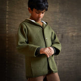 Baby & Kids Boiled Merino Wool Jacket - Olive