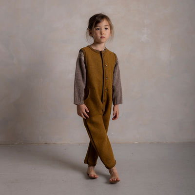 Earth Baby & Kids Playsuit - Boiled Merino Wool - Copper