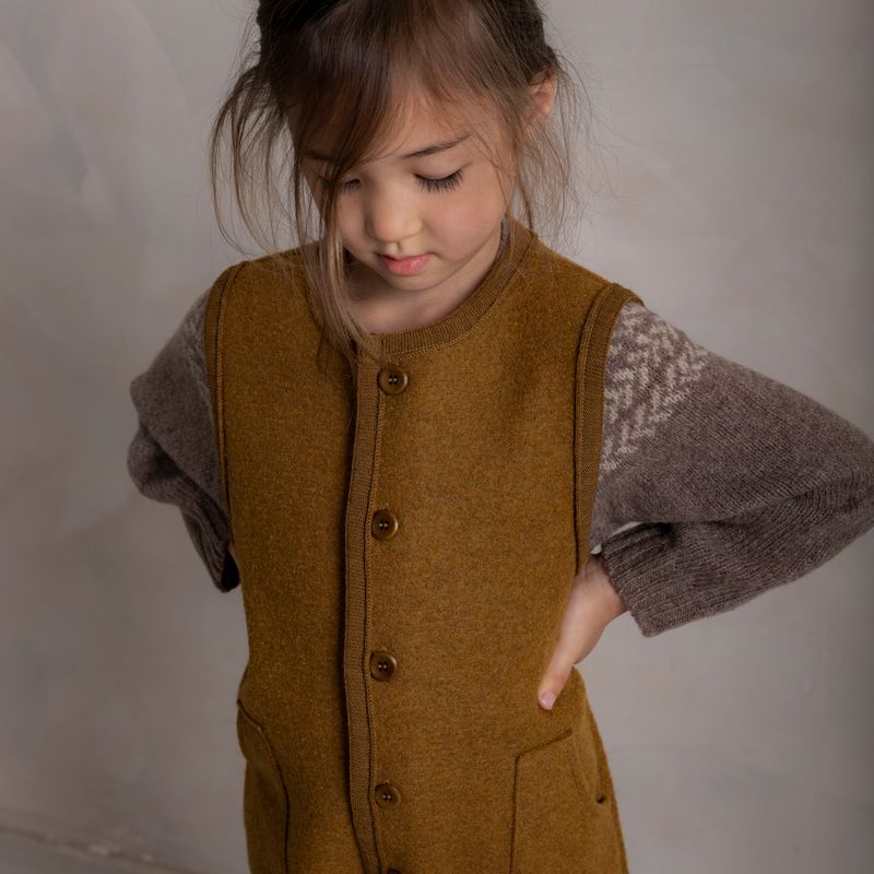 Earth Baby & Kids Playsuit - Boiled Merino Wool - Copper