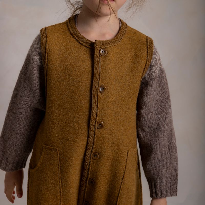 Earth Baby & Kids Playsuit - Boiled Merino Wool - Copper