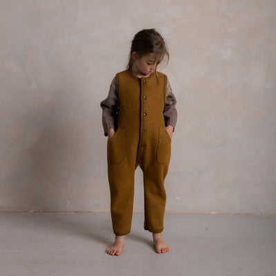 Earth Baby & Kids Playsuit - Boiled Merino Wool - Copper