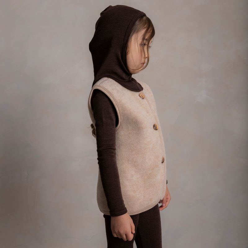 Eider Baby & Kids Vest - Merino Wool Fleece - Sandstorm