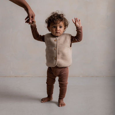 Eider Baby & Kids Vest - Merino Wool Fleece - Sandstorm