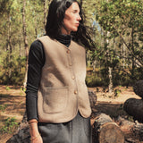Eider Women's Vest - Merino Wool Fleece - Driftwood