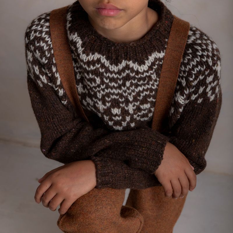 Isle Baby & Kids Sweater - Donegal Wool - Umber