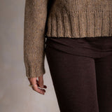 Cropped Isle Women's Sweater - Donegal Wool - Husk