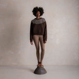 Cropped Isle Women's Sweater - Donegal Wool - Umber