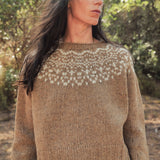 Cropped Isle Women's Sweater - Donegal Wool - Husk