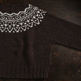 Cropped Isle Women's Sweater - Donegal Wool - Umber