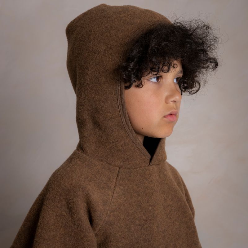 Kestrel Kids Hoodie - Merino Wool Fleece - Sycamore