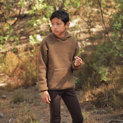 Kestrel Kids Hoodie - Merino Wool Fleece - Sycamore