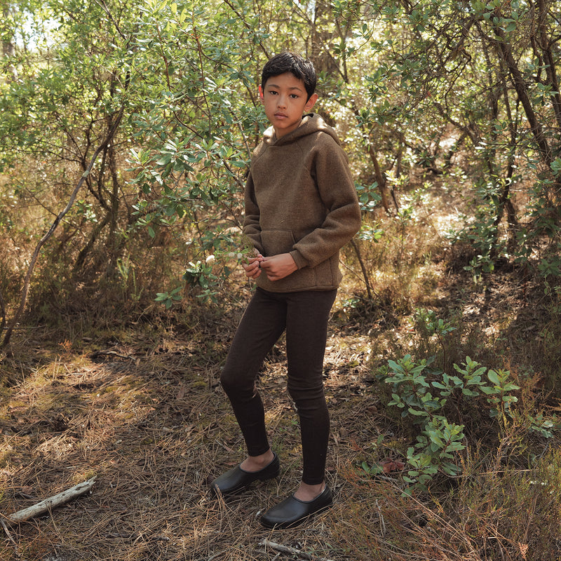 Kestrel Kids Hoodie - Merino Wool Fleece - Sycamore