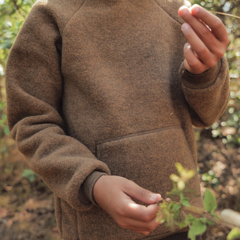 Kestrel Kids Hoodie - Merino Wool Fleece - Sycamore