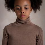 Auk Kids Top - Merino Wool & Silk - Warm Driftwood