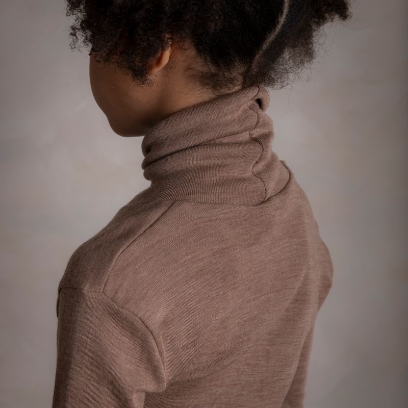 Auk Kids Top - Merino Wool & Silk - Warm Driftwood