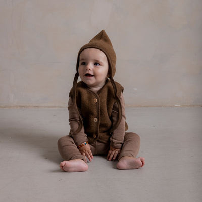 Inca Baby Bonnet - Merino Wool Fleece - Sycamore