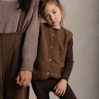 Eider Baby & Kids Vest - Merino Wool Fleece - Sycamore
