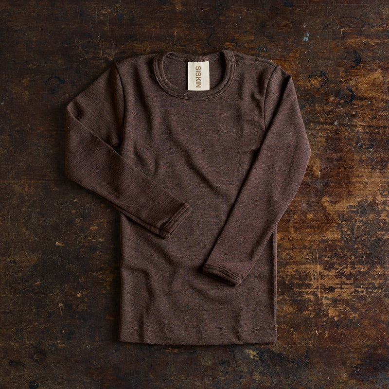 Lark Baby & Kids Top - Merino Wool & Silk - Cacao
