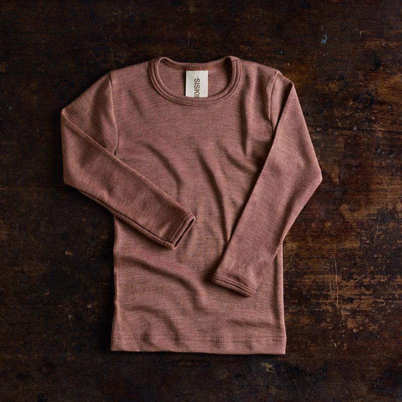 Lark Baby & Kids Top - Merino Wool & Silk - Russet