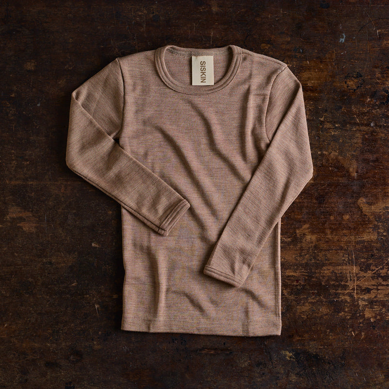 Lark Baby & Kids Top - Merino Wool & Silk - Warm Driftwood