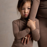Auk Kids Top - Merino Wool & Silk - Warm Driftwood