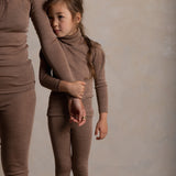 Auk Kids Top - Merino Wool & Silk - Warm Driftwood