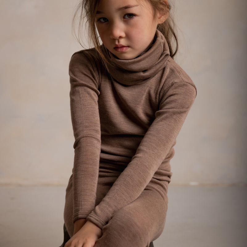 Coot Kids Snood - Merino Wool & Silk - Warm Driftwood