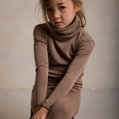 Coot Kids Snood - Merino Wool & Silk - Warm Driftwood