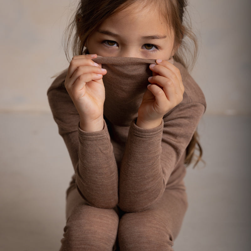 Coot Kids Snood - Merino Wool & Silk - Warm Driftwood