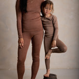Finch Baby & Kids Leggings - Merino Wool & Silk - Warm Driftwood