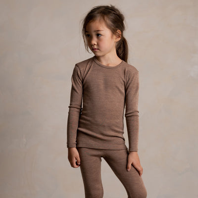 Lark Baby & Kids Top - Merino Wool & Silk - Warm Driftwood